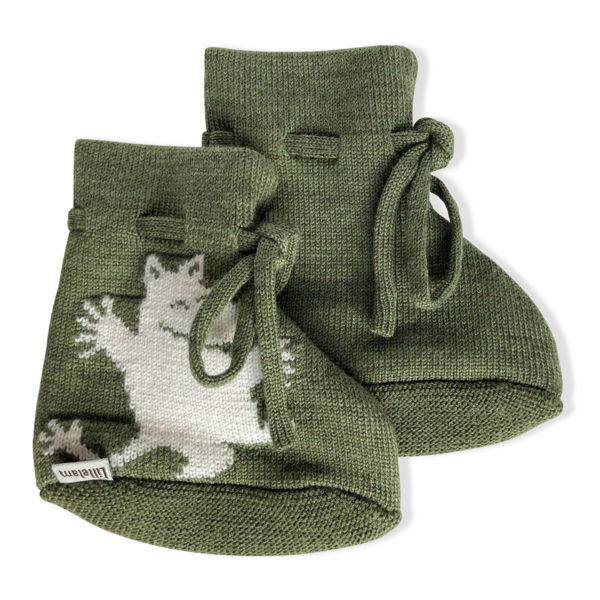 Lillelam_Babytøfler Mummi_oliven 1