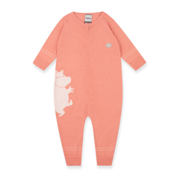 Lillelam_Sparkedress tynn Mummi_fersken - Babysuit thin Moomin_peach 1