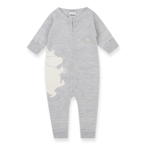 Lillelam_Sparkedress tynn Mummi_mellomgrå - Babysuit thin Moomin_medium grey 1
